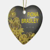 Aztec Paisley fotogele houtskool Keramisch Ornament (Links)