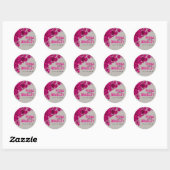 Aztec Paisley - fuschia grijs Ronde Sticker (Vel)