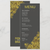 Aztec Paisley Gele kool menu Geel (Voorkant / Achterkant)