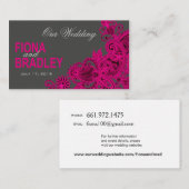 Aztec Paisley Wedding Website - Fuschia Informatiekaartje (Voorkant / Achterkant)
