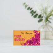 Aztec Paisley Wedding Website fuschia nectarine Informatiekaartje (Staand voorkant)