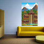Aztec palace | AI Art Poster