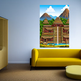 Aztec palace | AI Art Poster