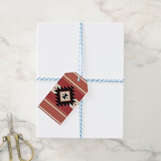 Aztec-patroon Cadeaulabel (Met Touw)