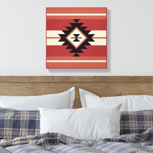 Aztec-patroon Canvas Afdruk (Insitu (Slaapkamer))