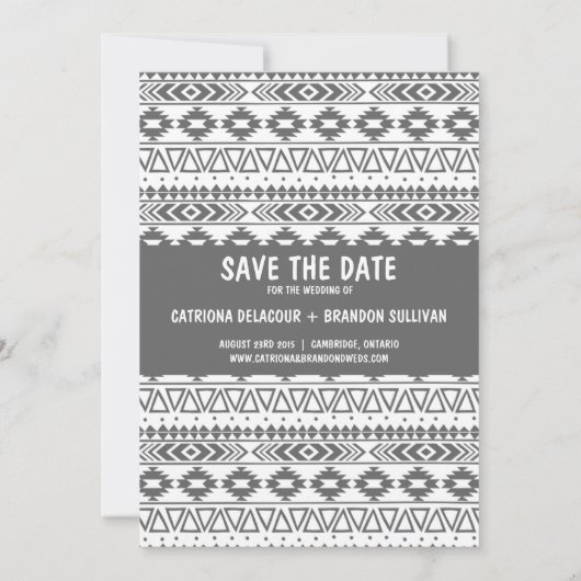 AZTEC PATROON FOTO BEWAAR DE DATUM AANKONDIGING (Achterkant)