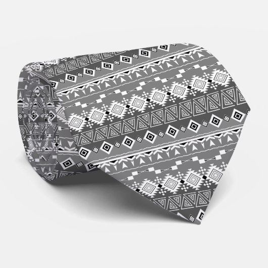 Aztec-patroon, gestreept / stropdas (Opgerold)