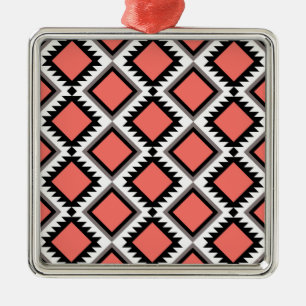 Aztec-patroon Metalen Ornament
