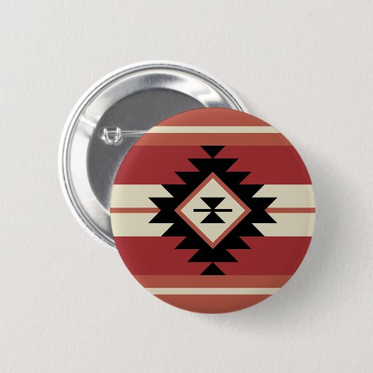 Aztec-patroon Ronde Button 5,7 Cm (Voorkant /achterkant)