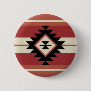 Aztec-patroon Ronde Button 5,7 Cm