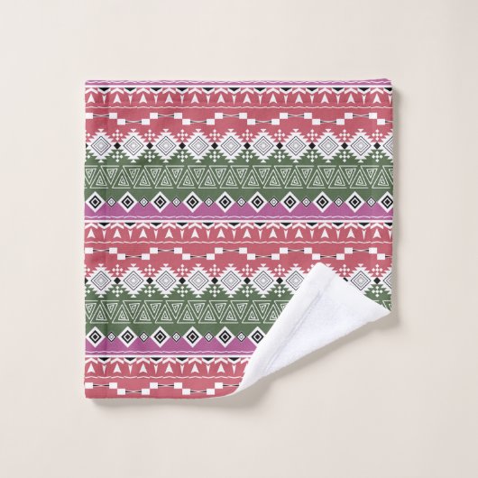 Aztec-patroon, strepen. bad handdoek (Wasdoekje)