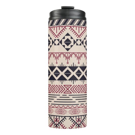 Aztec patroon.  tribale achtergrond thermosbeker (Voorkant)