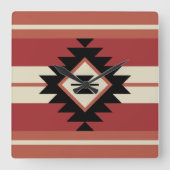 Aztec-patroon Vierkante Klok (Voorkant)