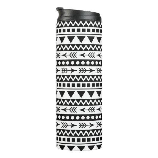 Aztec Pattern aangepaste monogram tumbler Thermosbeker (Geroteerd rechts)