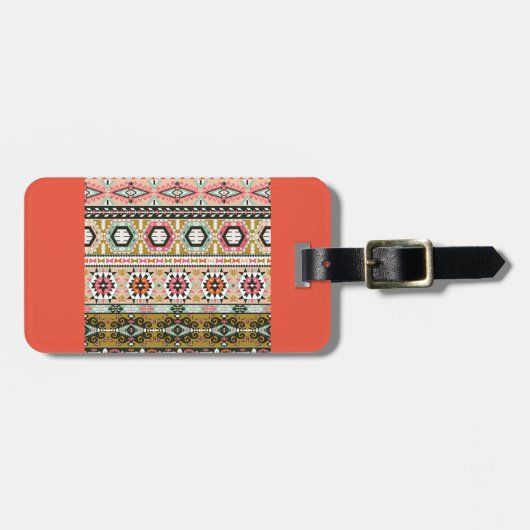 Aztec Pattern Bagagelabel (Voorkant horizontaal)