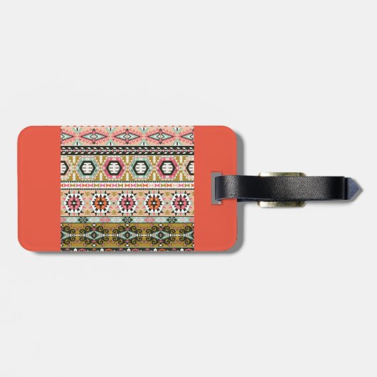 Aztec Pattern Bagagelabel (Achterkant horizontaal)