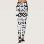 Aztec Pattern Black and White Leggings (Achterkant)