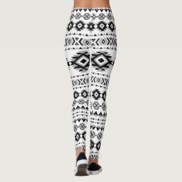 Aztec Pattern Black and White Leggings