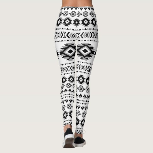 Aztec Pattern Black and White Leggings (Achterkant)