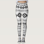 Aztec Pattern Black and White Leggings (Voorkant)