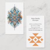 Aztec Pattern Boho Boutique Salon Visitekaartje (Voorkant / Achterkant)