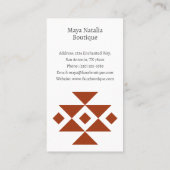 Aztec Pattern Boho Boutique Salon Visitekaartje (Achterkant)