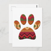 Aztec Pattern Dog Paw Briefkaart (Voorkant / Achterkant)