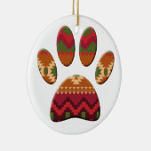 Aztec Pattern Dog Paw Keramisch Ornament (Rechts)