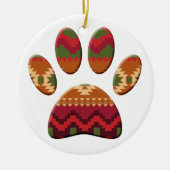 Aztec Pattern Dog Paw Keramisch Ornament (Voorkant)