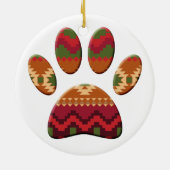 Aztec Pattern Dog Paw Keramisch Ornament (Achterkant)