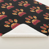 Aztec Pattern Dog Paw Sherpa Deken (3/4)
