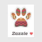 Aztec Pattern Dog Paw Sticker (Vel)