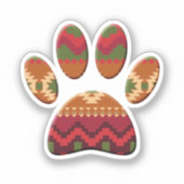 Aztec Pattern Dog Paw Sticker (Voorkant)