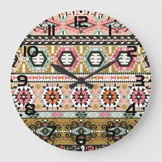 Aztec Pattern Grote Klok (Voorkant)