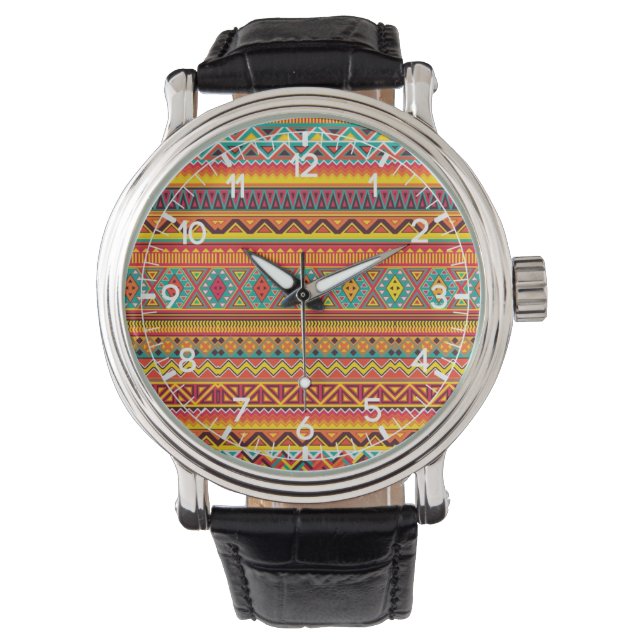 Aztec Pattern Horloge (Voorkant)