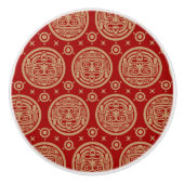 Aztec Pattern Keramische Knop (Voorkant)