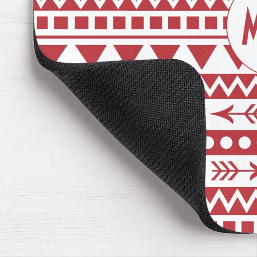 Aztec Pattern monogram mousepad Muismat (Hoek)