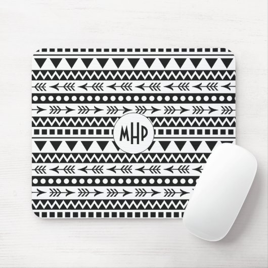 Aztec Pattern monogram mousepad Muismat (Met muis)