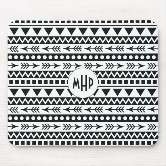 Aztec Pattern monogram mousepad Muismat (Voorkant)