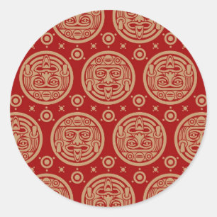 Aztec Pattern Ronde Sticker