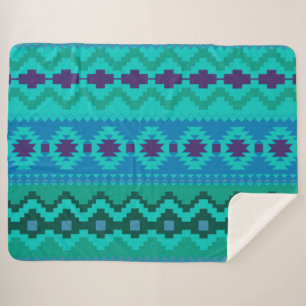 Aztec Pattern Sherpa Deken
