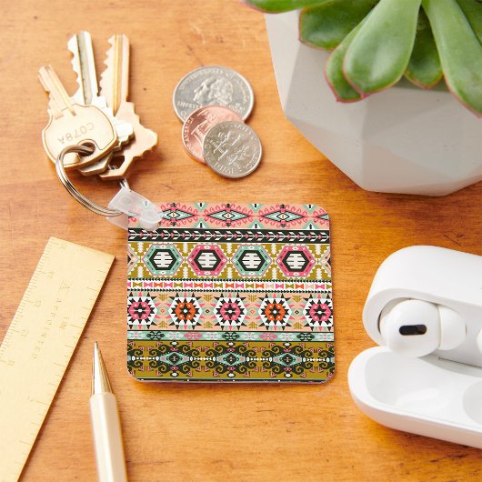 Aztec Pattern Tribal Art Sleutelhanger