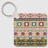 Aztec Pattern Tribal Art Sleutelhanger (Voorkant)