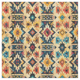 Aztec Pattern-Vibrant Tribal Geometric Stof