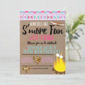Aztec Pink Blauwgroen S'more leuker met vrienden v Kaart (Staand voorkant)