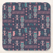 Aztec Pink en Aqua Indische Man Kartonnen Onderzetters (Voorkant)