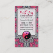 Aztec Pink Joy YinYang New age Visitekaartje Yoga (Achterkant)