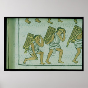 Aztec-porters uit de "Florentijnse Codex" Poster