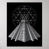 Aztec Pyramid Ancient Mayan Sacred Geometry Poster (Voorkant)