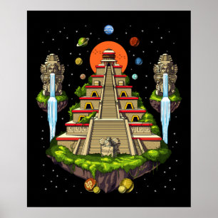 Aztec Pyramid Island Poster